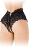 Fashion Secret Julia - Erotische Slip met Open Kruis - Zwart - One Size