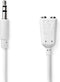 Nedis CAGP22100WT02 - 3,5 mm male naar 2x 3,5 mm female adapterkabel - 20 cm - Wit