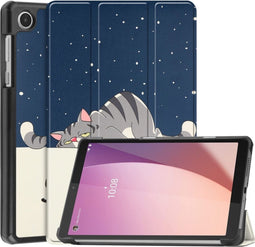Lunso - Geschikt voor Lenovo Tab M8 Gen 4 (8 inch) - Tri-Fold Bookcase hoes - Lazy Cat