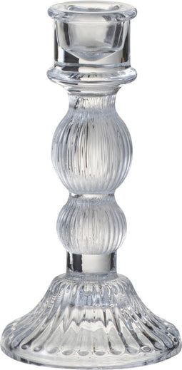 J-Line kandelaar Bol - glas - transparant - small - 2 stuks