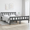 vidaXL - Bedframe - massief - hout - grijs - 150x200 - cm