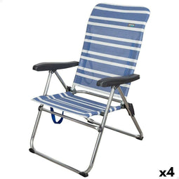 Strandstoel Aktive Mykonos Blauw 47 x 93 x 63 cm (4 Stuks)