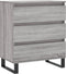 vidaXL - Dressoir - 60x35x70 - cm - bewerkt - hout - grijs - sonoma - eikenkleurig