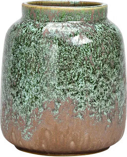 Porseleinen vaas Groen/Taupe (B/H/D) 13x16x13cm