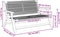 vidaXL - Ligbank - Beige - 76x122x73 - cm - Massief - Acaciahout