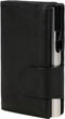 Clicksafe pasjeshouder - RFID - 8 pasjes - kunstleer/aluminium - zwart/zilver - JU-962201