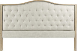 Hoofdbord DKD Home Decor Beige Linnen Rubberwood (180 x 10 x 120 cm)