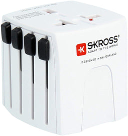 Skross World Adapter MUV Micro - Reisadapter 2-polig - Geschikt voor 150 landen - Wit