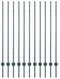 vidaXL - Sfeerpaaltjes - 11 - stuks - U-Channel - Groen - 140 - cm - Staal