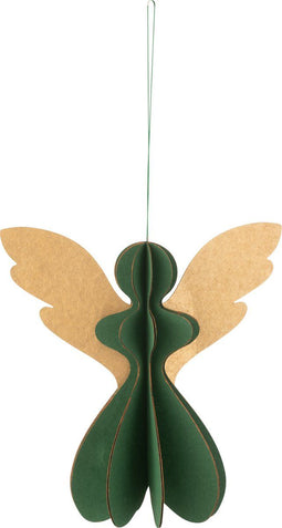 J-Line hanger angel paper - donkergroen/koper - large