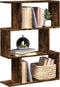 vidaXL - Kamerscherm - / - boekenkast - 3-laags - 70x24x97 - cm - hout - gerookt - eik