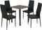 vidaXL - Eetkamerset - tafel - en - stoel - zwart - 5-delig