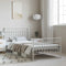 vidaXL - Bedframe - met - hoofd- - en - voeteneinde - metaal - wit - 100x190 - cm