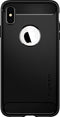 Spigen Rugged Armor bescherming hoesje iPhone XS Max - zwart case carbon fiber