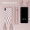 Selencia Hoesje Geschikt voor iPhone Xr Hoesje Met Koord - Selencia Siliconen design hoesje met afneembaar koord - Roze / Irregular Check Sand Pink