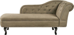 NIMES - Chaise longue - Olijfgroen - Rechtszijdig - Fluweel