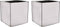 Mica Decorations Chaz Bloempot - 21x21cm - Keramiek - Zilver - 2 Stuks