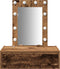 vidaXL - Wandkaptafel - met - LED-verlichting - - - Oud - Hout