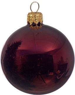 4 Glazen kerstballen glans 10 cm ossenbloed