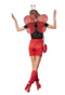 DressForFun Marina Lieveheersbeestje Kostuum - Maat S - Tuinbroek met T-shirt en Accessoires - Rood & Zwart