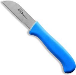 Merkloos Groentemes rv 10 cm blauw kunststof heft