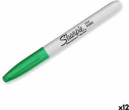 Marker Sharpie Fine Rundspitze groen, 12 stuks