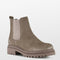 PS Poelman Mink - Dames Chelsea laarzen - Chunky zool 4,5 cm - Donker Taupe - Maat 37