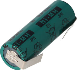 4 / 5AA NiMH-batterij FDK 1.2 volt 1100mAh met soldeerlipjes U-vorm, industriële versie platte bovenkant 43x14.2mm