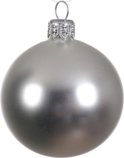 4 Glazen kerstballen mat 10 cm zilver