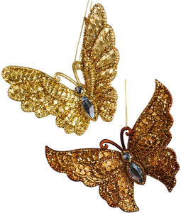 4 inch Butterfly Orna X 2 5x5x10 cm kerstornament