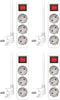 4-Pack ELRO ES103S Stekkerdoos 3-voudig met schakelaar en 1,5m snoer – Kinderbeveiliging – randaarde stekker – max. 3680W – TÜV getest