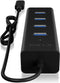 4 Poorten Hub USB 3.0 Zwart
