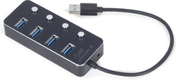 4 poorts 3.1 USB hub met schakelaars en netstroom