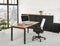 4 poots slinger verstelbaar bureau zit/zit Kubus breed 160CM diep 80CM bladkleur Licht Eiken framekleur Aluminium (RAL9006)