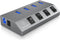 4-Port Hub USB 3.0 Anthracite