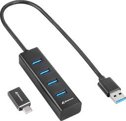 4-Port USB Hub Sharkoon Black