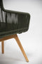 4 Seasons Flores dining tuinstoel met teak poten - Groen (1 st.) - OP = OP