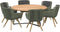4 Seasons Flores dining tuinstoel met teak poten - Groen (1 st.) - OP = OP