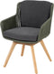 4 Seasons Flores dining tuinstoel met teak poten - Groen (1 st.) - OP = OP