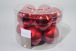 4 stuks 10 kerstballen kerstrood glans-mat 60 mm