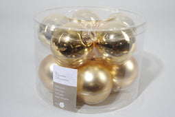 4 stuks 10 kerstballen licht goud glans-mat 60 mm