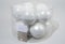 4 stuks 10 kerstballen winterwit emaille 60 mm
