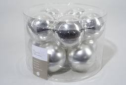 4 stuks 10 kerstballen zilver glans-mat 60 mm