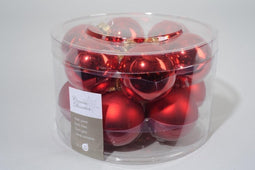 4 stuks 12 kerstballen kerstrood glans-mat 50 mm