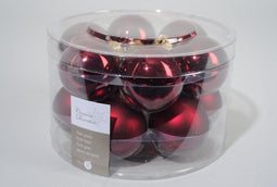 4 stuks 12 kerstballen ossenbloed glans-mat 50 mm