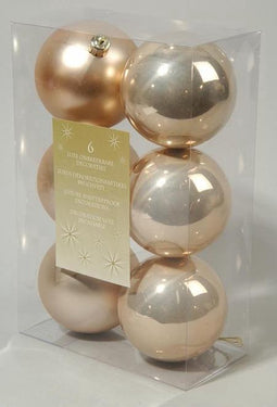 4 stuks 6 kerstballen parel 80 mm