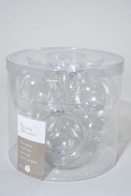 4 stuks 6 kerstballen transparant helder 80 mm