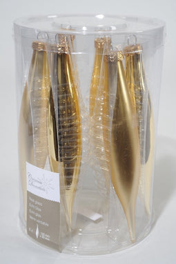 4 stuks 6 kerstpegels licht goud glans-mat