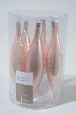 4 stuks 6 kerstpegels poeder roze emaille