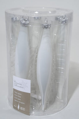 4 stuks 6 kerstpegels winterwit glans-mat